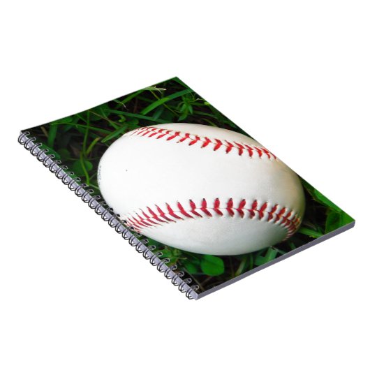 Witte honkbal met rood getikt notitieboek (Rechterzijde)