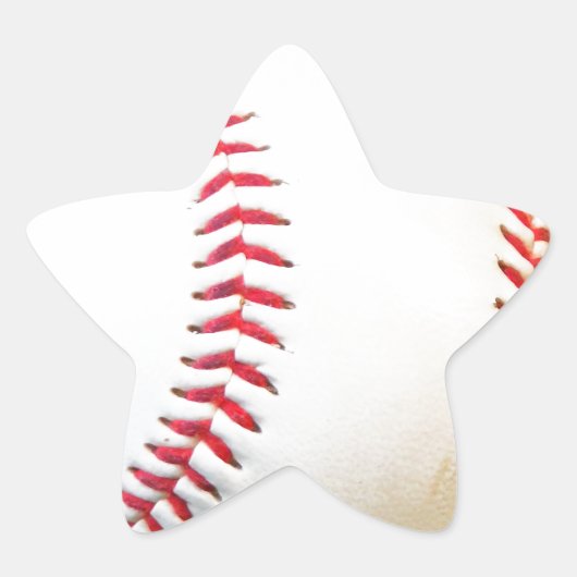 Witte honkbal met rood getikt ster sticker (Voorkant)
