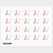 Witte honkbal met rood getikt ster sticker (Vel)