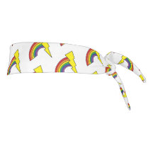 Witte hoofdband met blikbouten en regenbogen