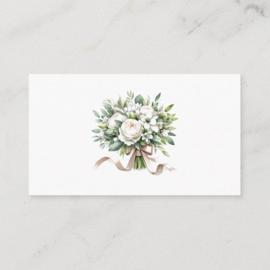 Witte Hortensia Bloemstuk Bijgevoegde kaart (Achterkant)