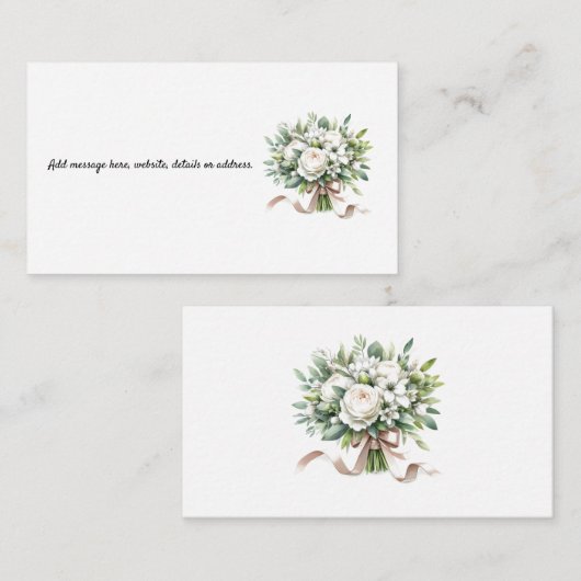 Witte Hortensia Bloemstuk Bijgevoegde kaart (Voorkant / Achterkant)