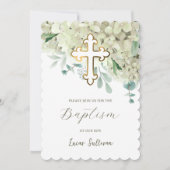 Witte hortensia doop kaart (Voorkant)