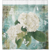 witte hortensia douchegordijn (Voorkant)
