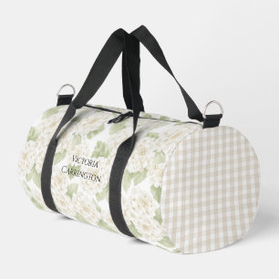Witte Hortensia Gingham Vintage Reistas Plunjezak