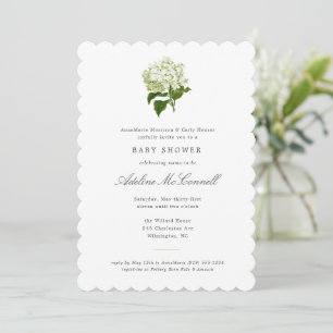 Witte Hortensia Grandmillennial Baby Shower Kaart
