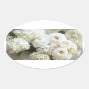 Witte hortensia's en ranunculus ovale stickers