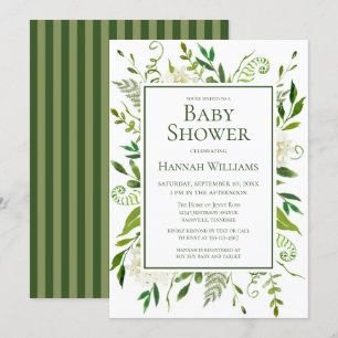 Witte Hortensia's Floral Waterverf Baby shower Kaart