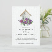 WITTE HOUDEN RUSTISCHE VLOERBAAR BABY SHOWER KAART (Staand voorkant)