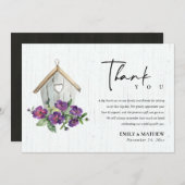 WITTE HOUDEN RUSTISCHE VLOERBARE BIRDHOUSE WEDING BEDANKKAART (Voorkant / Achterkant)