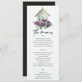 WITTE HOUDEN RUSTISCHE VLOERBARE BIRDHOUSE WEDING MENU (Voorkant / Achterkant)