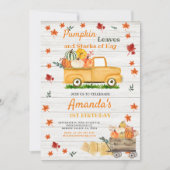 Witte Hout Herfst Oogst Pompoen Truck Pompoen Kaart (Voorkant)