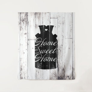 Witte hout Rustige melk Jug Home Sweet Wandkleed