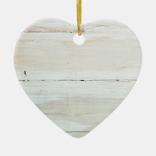 Witte houtbewerkte Barn Wood White Keramisch Ornament (Voorkant)