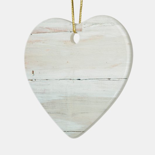 Witte houtbewerkte Barn Wood White Keramisch Ornament (Links)