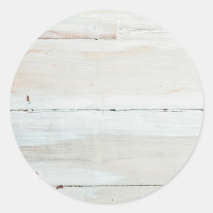 Witte houtbewerkte Barn Wood White Ronde Sticker