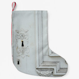 Witte houten lijst kleine kerstsok
