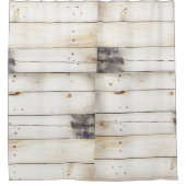 Witte houten planken douchegordijn (Voorkant)