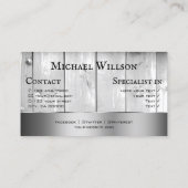 Witte houten planken Houten Graan Zilveren Decor R Visitekaartje (Achterkant)