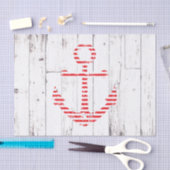 Witte houtpartij (Nautical Anchor Red Stripes) Tissuepapier (Craft)
