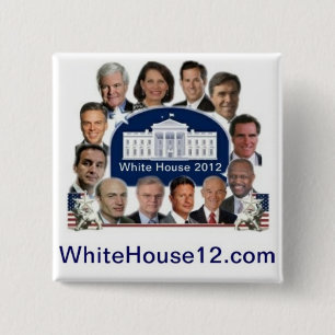 Witte Huis 2012 Vierkante Button 5,1 Cm