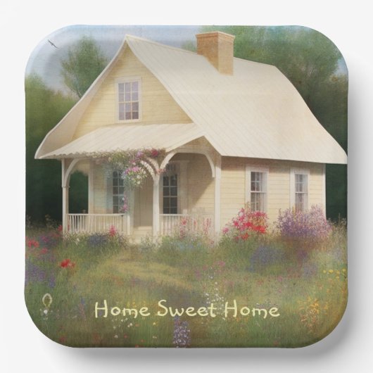 Witte Huis Housewarming Papieren Bordje (Voorkant)