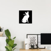 Witte Huis Kat Poster (Thuiskantoor)