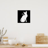 Witte Huis Kat Poster (Keuken)