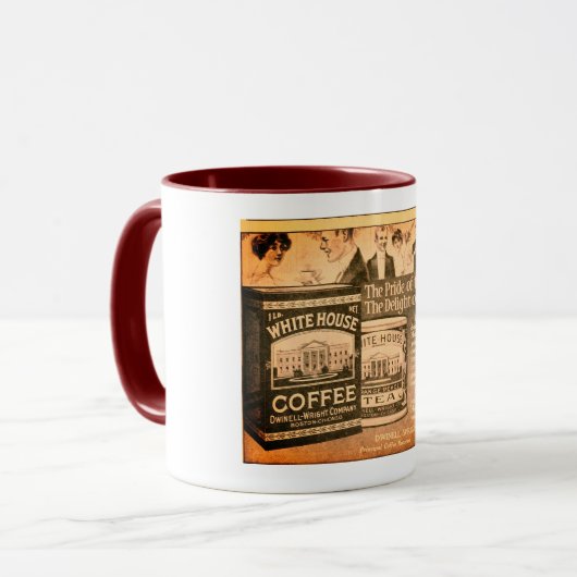 Witte Huis Koffie en Thee Mok (Voorkant links)