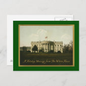 Witte Huis Vintage Kerst Briefkaart (Voorkant / Achterkant)