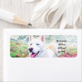 Witte husky-adresetiketten etiket (Insitu)