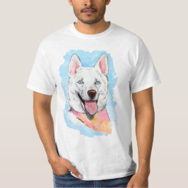 Witte husky t-shirt