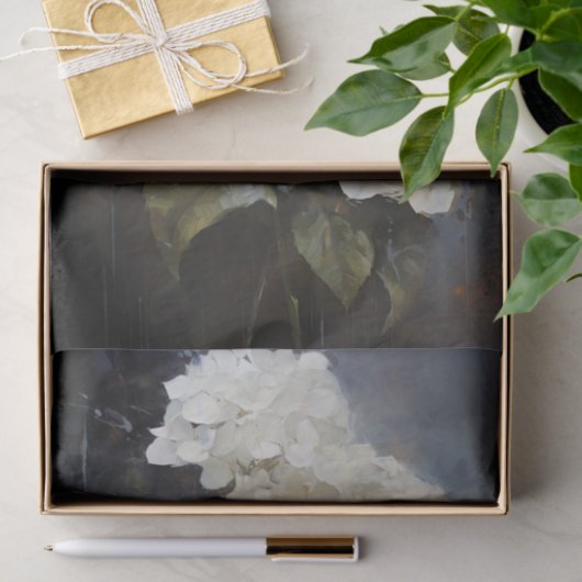 Witte Hydrangea 1 Decoupage papier (Geschenk)