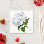 Witte Hydrangea aangepaste bruiloft servetten (Insitu)
