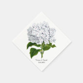 Witte Hydrangea aangepaste bruiloft servetten (Hoek)