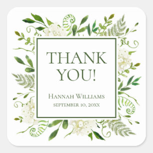 Witte Hydrangea Baby Shower Bedankt Stickers