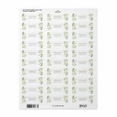 Witte Hydrangea Bloemen Bruiloft Retouradres Etiket (Full Sheet)