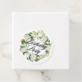 Witte Hydrangea Bloemen Krans Verjaardagsfeest Bedankjes Labels (In situ)