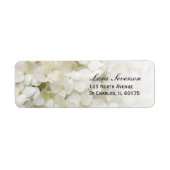 Witte Hydrangea Bloemen retouradres Etiket (Voorkant)