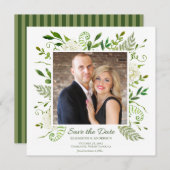 Witte Hydrangea Bloemen Waterverf Foto Bruiloft Save The Date (Voorkant / Achterkant)