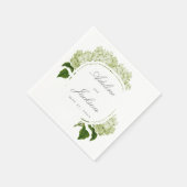 Witte Hydrangea Bloemnamen en Trouwdatum Servet (Hoek)