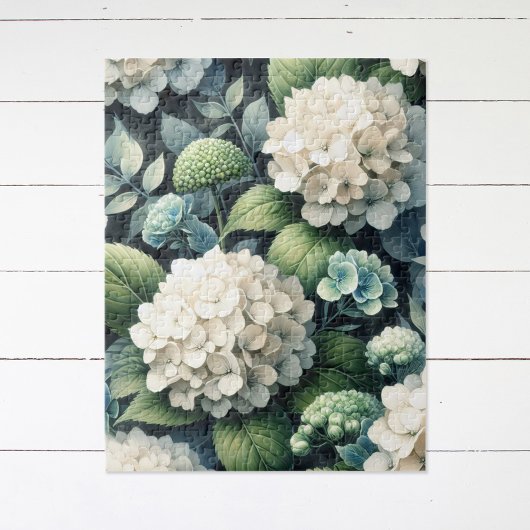 Witte Hydrangea Botanische Schilderij Legpuzzel