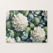 Witte Hydrangea Botanische Schilderij Legpuzzel (Horizontaal)