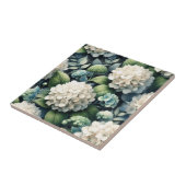 Witte Hydrangea Botanische Schilderij Tegeltje (Zijkant)