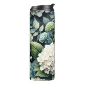 Witte Hydrangea Botanische Schilderij Thermosbeker (Gedraaid links)