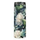 Witte Hydrangea Botanische Schilderij Thermosbeker (Achterkant)