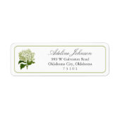 Witte Hydrangea Custom Return Adres Label (Voorkant)