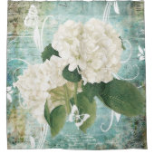 witte hydrangea douchegordijn (Voorkant)