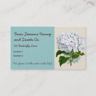 Witte hydrangea flaconpreparaten Illustraties Visitekaartje