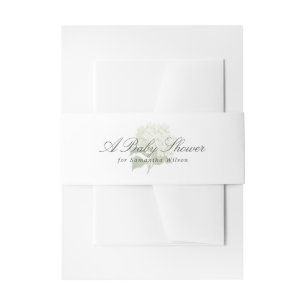 Witte Hydrangea Genderneutraal Baby shower Uitnodigingen Wikkel